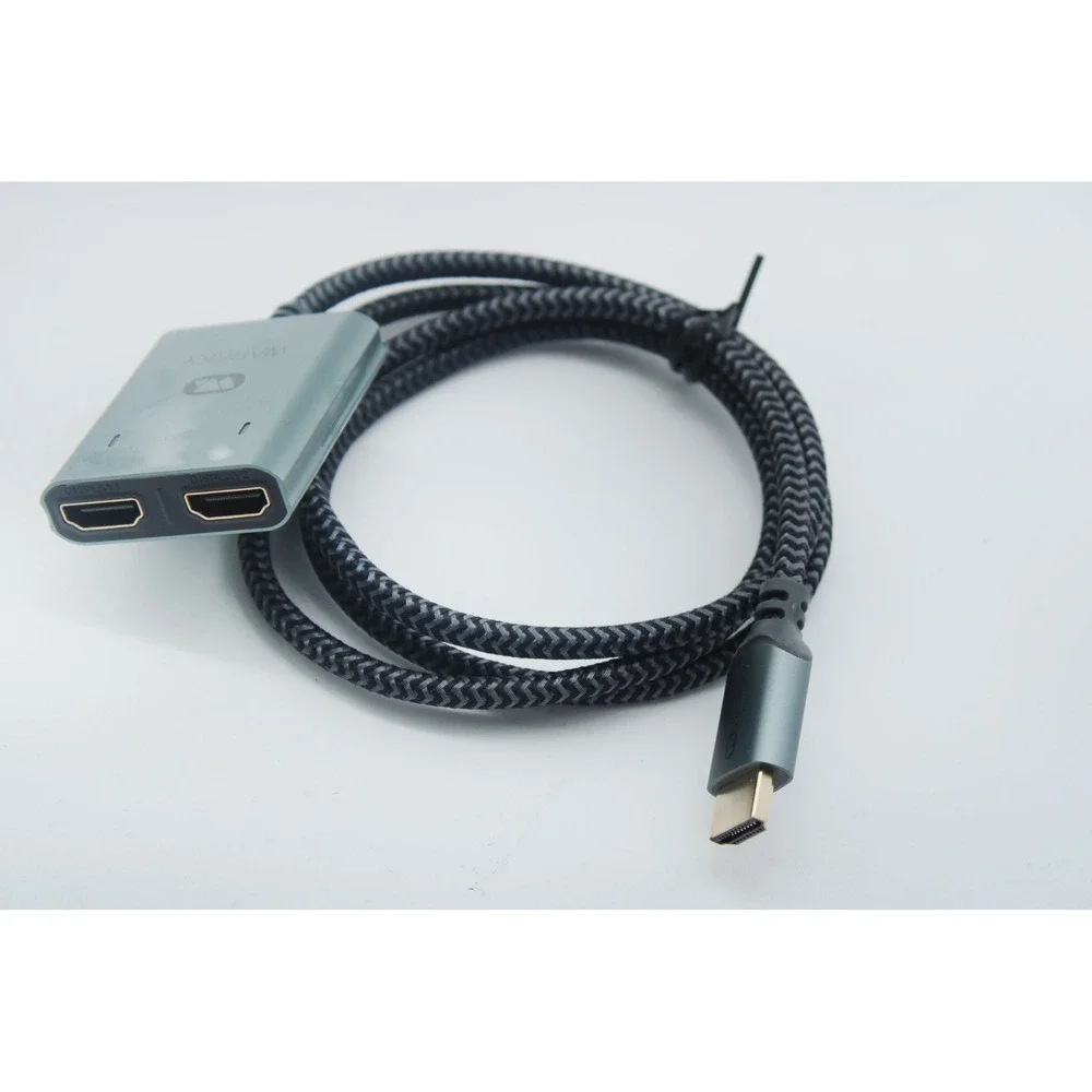 Warrky USB-C to Dual HDMI Adapter 4K Braided Cable Space Gray Aluminum Splitter